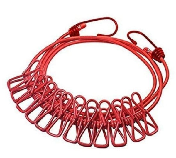 Multi-Functional Portable Clothesline with Clips