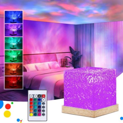 RGB Crystal Cube LED Lamp with Remote Control – Mood Lighting for Home Decor