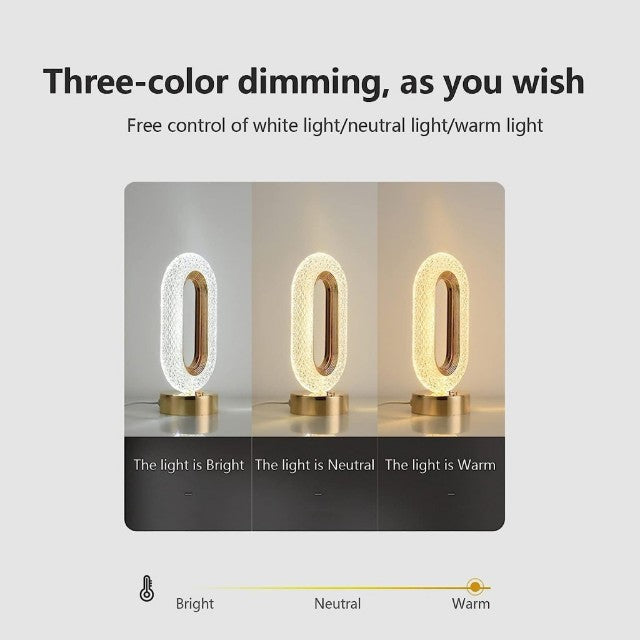 Modern Crystal LED Rechargeable Table Lamp - Elegant Decorative Night Light
